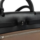 Hermes Herbag Zip 31 PM Noir Black Vache Hunter Etoupe Toile With Palladium Hardware