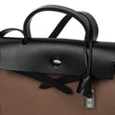 Hermes Herbag Zip 31 PM Noir Black Vache Hunter Etoupe Toile With Palladium Hardware