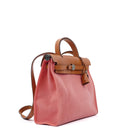 Hermes Herbag Zip 31 PM Vache Hunter Naturel Rose Azalee Toile With Palladium Hardware