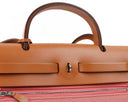 Hermes Herbag Zip 31 PM Vache Hunter Naturel Rose Azalee Toile With Palladium Hardware