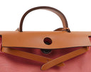 Hermes Herbag Zip 31 PM Vache Hunter Naturel Rose Azalee Toile With Palladium Hardware