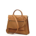 Hermes Herbag Zip 31 PM Vache Hunter Toile Dune/Sable Naturel And Orange With Palladium Hardware
