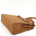 Hermes Herbag Zip 31 PM Vache Hunter Toile Dune/Sable Naturel And Orange With Palladium Hardware