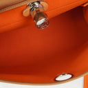 Hermes Herbag Zip 31 PM Vache Hunter Toile Dune/Sable Naturel And Orange With Palladium Hardware