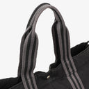 Hermes Herline MM Black Canvas Tote Bag