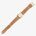 Hermes Heure H PM 21mm Gold Plated and Brown Leather Quartz Watch HH1.210