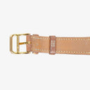 Hermes Heure H PM 21mm Gold Plated and Brown Leather Quartz Watch HH1.210