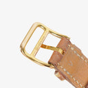 Hermes Heure H PM 21mm Gold Plated and Brown Leather Quartz Watch HH1.210