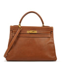 Hermes Kelly 32 Retourne Gold Courchevel Gold Hardware, 1992
