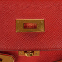 Hermès Kelly 32 Retourne Rouge Vif With Gold Hardware