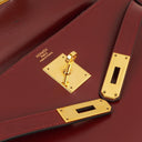 Hermes Kelly 32 Retourne Vintage Rouge H Box Calf Gold Hardware, 1983