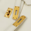 Hermès Kelly 32 Retourne White Leather With Gold Hardware, 1977