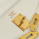 Hermès Kelly 32 Retourne White Leather With Gold Hardware, 1977