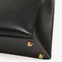 Hermes Kelly 32 Sellier Black Ardennes With Gold Hardware, 1996