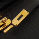 Hermes Kelly 32 Sellier Black Ardennes With Gold Hardware, 1996