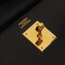 Hermes Kelly 32 Sellier Black Ardennes With Gold Hardware, 1996
