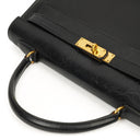 Hermes Kelly 32 Sellier Black Box Calf Gold Hardware, 1979