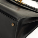 Hermes Kelly 32 Sellier Black Box Calf Gold Hardware, 1979