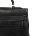 Hermes Kelly 32 Sellier Black Box Calf Gold Hardware, 1979