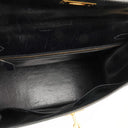 Hermes Kelly 32 Sellier Black Box Calf Gold Hardware, 1979