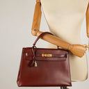 Hermes Kelly 32 Sellier Rouge H Box Calf Gold Hardware, 1983