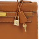 Hermes Kelly 32 Sellier Vintage Gold Courchevel Leather With Gold Hardware, 1998
