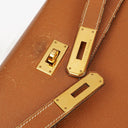 Hermes Kelly 32 Sellier Vintage Gold Courchevel Leather With Gold Hardware, 1998