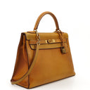 Hermes Kelly 32 Vintage Sellier Gold Courchevel Leather With Gold Hardware, 1981