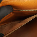 Hermes Kelly 32 Vintage Sellier Gold Courchevel Leather With Gold Hardware, 1981