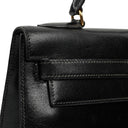 Hermes Kelly 32 Vintage Sellier Black Box Calf Leather With Gold Hardware