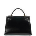 Hermes Kelly 32 Vintage Sellier Black Box Calf Leather With Gold Hardware