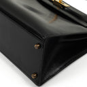 Hermes Kelly 32 Vintage Sellier Black Box Calf Leather With Gold Hardware