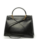 Hermes Kelly 32 Vintage Sellier Black Box Calf With Gold Hardware, 1987