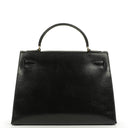 Hermes Kelly 32 Vintage Sellier Black Box Calf With Gold Hardware, 1987