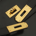 Hermes Kelly 32 Vintage Sellier Black Box Calf With Gold Hardware, 1987