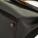 Hermes Kelly 32 Vintage Sellier Black Box Calf With Gold Hardware, 1987