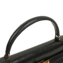 Hermes Kelly 32 Vintage Sellier Black Box Calf With Gold Hardware, 1987