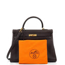 Hermès Kelly 35 Retourne Marron Fonce Fjord Leather With Gold Hardware