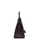 Hermès Kelly 35 Retourne Marron Fonce Fjord Leather With Gold Hardware