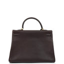 Hermès Kelly 35 Retourne Marron Fonce Fjord Leather With Gold Hardware