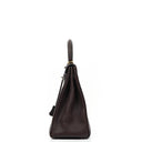 Hermès Kelly 35 Retourne Marron Fonce Fjord Leather With Gold Hardware
