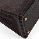Hermès Kelly 35 Retourne Marron Fonce Fjord Leather With Gold Hardware