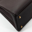 Hermès Kelly 35 Retourne Marron Fonce Fjord Leather With Gold Hardware