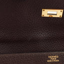 Hermès Kelly 35 Retourne Marron Fonce Fjord Leather With Gold Hardware