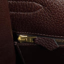 Hermès Kelly 35 Retourne Marron Fonce Fjord Leather With Gold Hardware