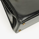 Hermes Kelly 35 Retourne Vintage Black Box Calf Gold Hardware,1987