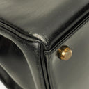 Hermes Kelly 35 Retourne Vintage Black Box Calf Gold Hardware,1987