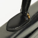 Hermes Kelly 35 Retourne Vintage Black Box Calf Gold Hardware,1987