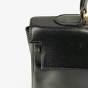 Hermes Kelly 35 Retourne Vintage Black Box Calf Gold Hardware,1987