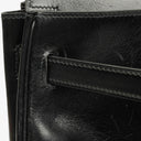 Hermes Kelly 35 Retourne Vintage Black Box Calf Gold Hardware,1987